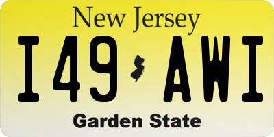 NJ license plate I49AWI