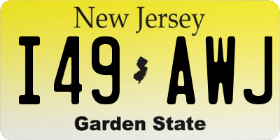 NJ license plate I49AWJ