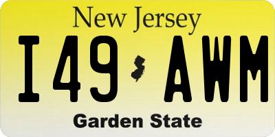 NJ license plate I49AWM