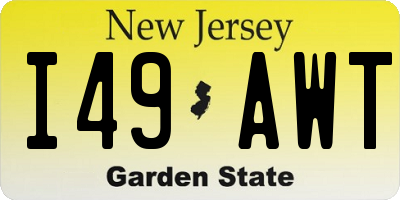 NJ license plate I49AWT
