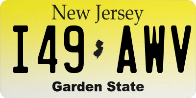 NJ license plate I49AWV