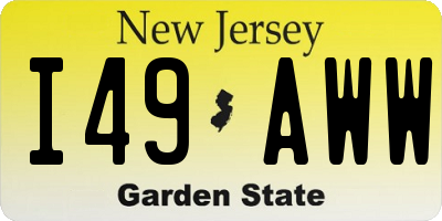 NJ license plate I49AWW