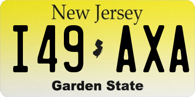 NJ license plate I49AXA