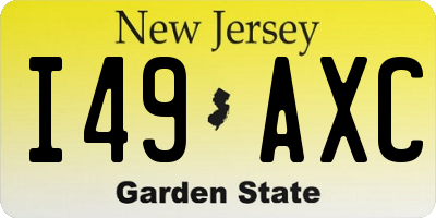 NJ license plate I49AXC