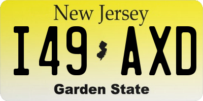 NJ license plate I49AXD