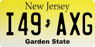 NJ license plate I49AXG