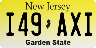 NJ license plate I49AXI
