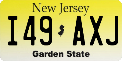 NJ license plate I49AXJ