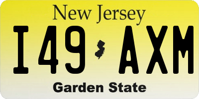 NJ license plate I49AXM