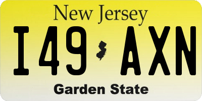 NJ license plate I49AXN