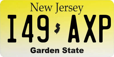 NJ license plate I49AXP