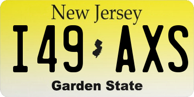 NJ license plate I49AXS