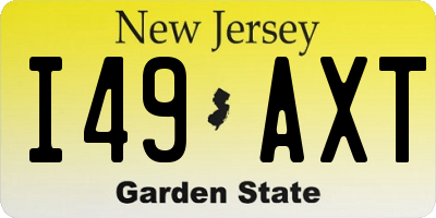 NJ license plate I49AXT
