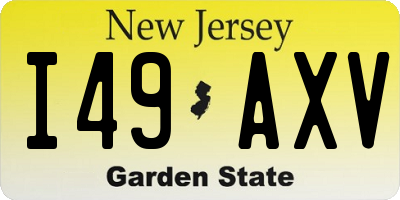 NJ license plate I49AXV