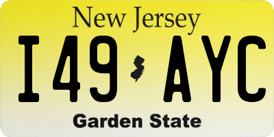 NJ license plate I49AYC