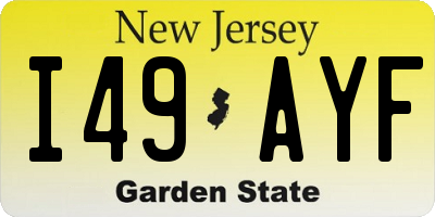 NJ license plate I49AYF