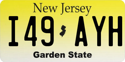 NJ license plate I49AYH