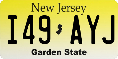 NJ license plate I49AYJ