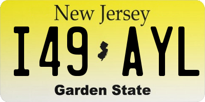 NJ license plate I49AYL