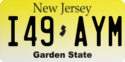 NJ license plate I49AYM