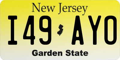 NJ license plate I49AYO