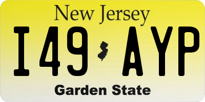NJ license plate I49AYP