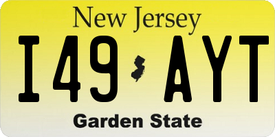 NJ license plate I49AYT