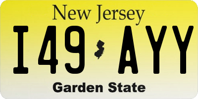 NJ license plate I49AYY