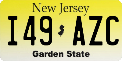 NJ license plate I49AZC