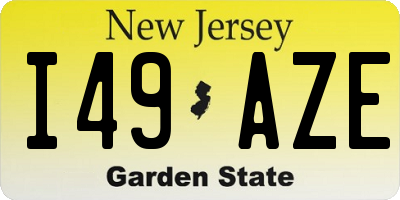 NJ license plate I49AZE