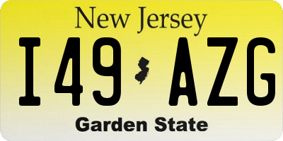 NJ license plate I49AZG