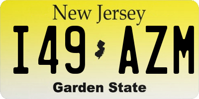 NJ license plate I49AZM