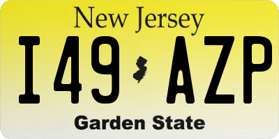 NJ license plate I49AZP