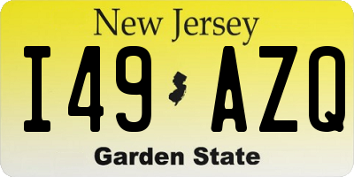 NJ license plate I49AZQ