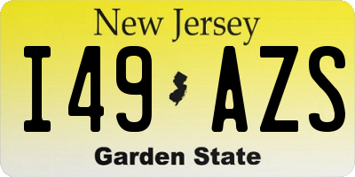 NJ license plate I49AZS