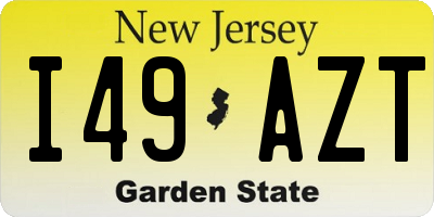 NJ license plate I49AZT
