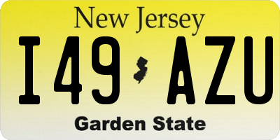 NJ license plate I49AZU
