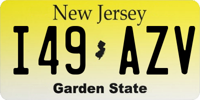 NJ license plate I49AZV