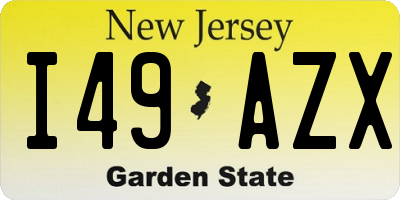 NJ license plate I49AZX