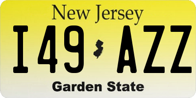 NJ license plate I49AZZ