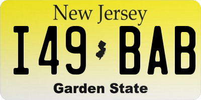 NJ license plate I49BAB