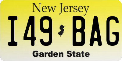 NJ license plate I49BAG