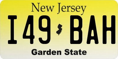 NJ license plate I49BAH