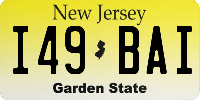 NJ license plate I49BAI