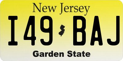 NJ license plate I49BAJ
