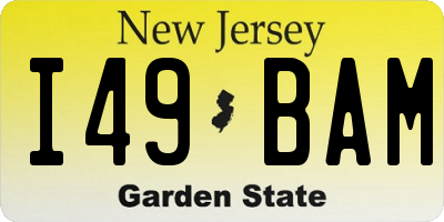 NJ license plate I49BAM