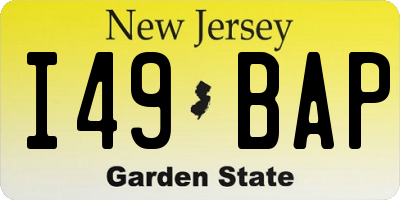 NJ license plate I49BAP