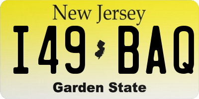 NJ license plate I49BAQ