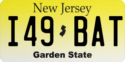 NJ license plate I49BAT