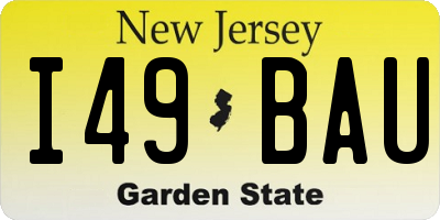 NJ license plate I49BAU